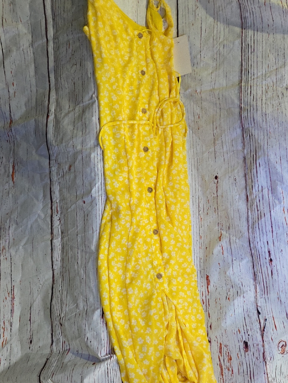 Sienna Sky Yellow Floral Button-Front Sundress